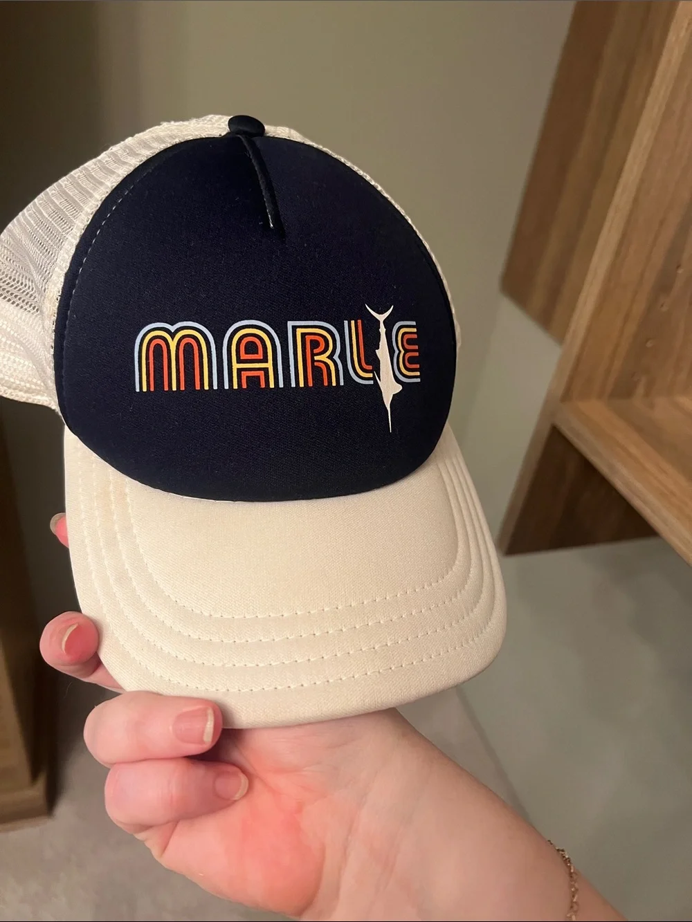 WhiteMarlie Black & Cream Trucker Hat